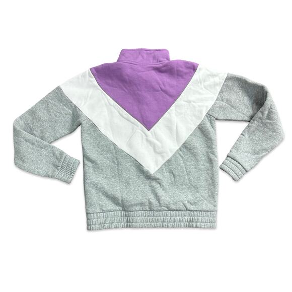 FILA Purple White Gray Retro Chevron 1/4 Zip Pullover Sweatshirt Fleece size S - Picture 7 of 8